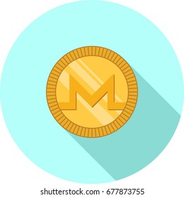 Monero cryptocurrency icon flat design