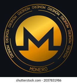 Monero cryptocurrency vector symbol. Blockchain currency logo background illustration
