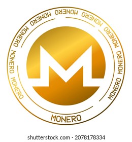 Monero cryptocurrency vector symbol. Blockchain currency logo background illustration