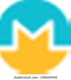 Monero digital cryptocurrency logotype isolated on a white background