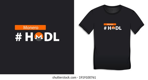 Monero Hodl, t-shirts graphic design vector