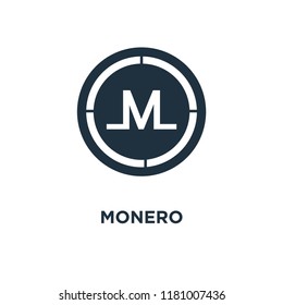 Monero icon. Black filled vector illustration. Monero symbol on white background. Can be used in web and mobile.