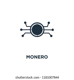 Monero icon. Black filled vector illustration. Monero symbol on white background. Can be used in web and mobile.
