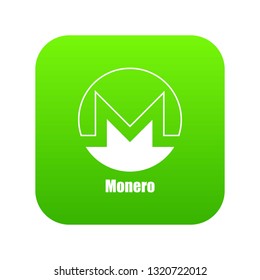 Monero icon green vector isolated on white background