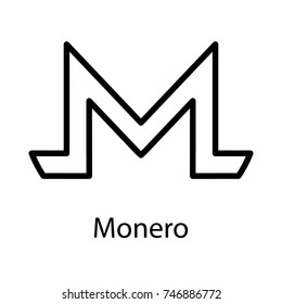 Monero icon for internet money. Crypto currency symbol for using in web projects or mobile applications. Blockchain based secure cryptocurrency. Isolated vector sign.