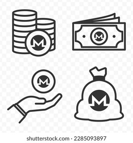 Monero icons set money icon vector image on transparent background (PNG).