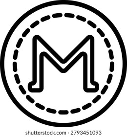 Monero Line Icon and Vector