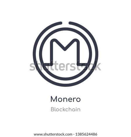 monero outline icon. isolated line vector illustration from blockchain collection. editable thin stroke monero icon on white background