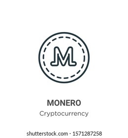 Monero outline vector icon. Thin line black monero icon, flat vector simple element illustration from editable cryptocurrency concept isolated on white background