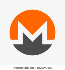 Monero symbol. Vector illustration. XMR logo. Cryptocurrency. 