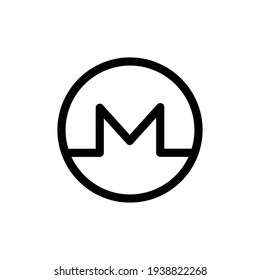 Monero symbol. Vector illustration.Cryptocurrency.Monero XMR open-source cryptocurrency coin on blockchain technology.