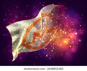 Monero, bandeira 3d vetorial com um splash de pontos de tinta, explosão de pontos coloridos