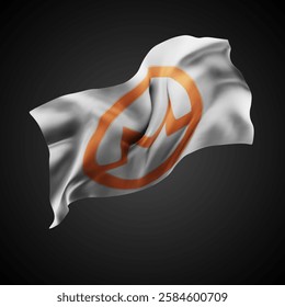 Monero, vector 3d flag with waves on a black background