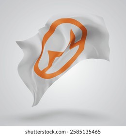 Monero, vector 3d flag with waves on a white background