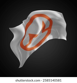 Monero, vector 3d flag with waves on a black background