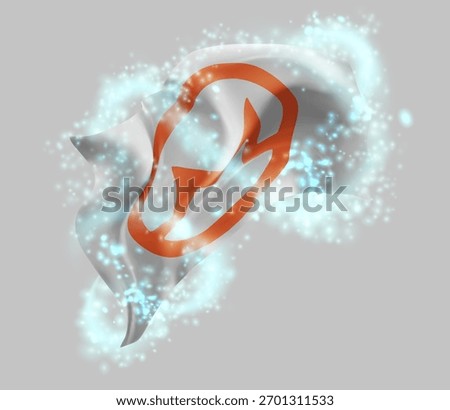 Monero, vector 3d flag in whirlwind of magical radiance