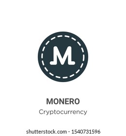 Monero vector icon on white background. Flat vector monero icon symbol sign from modern cryptocurrency collection for mobile concept and web apps design.