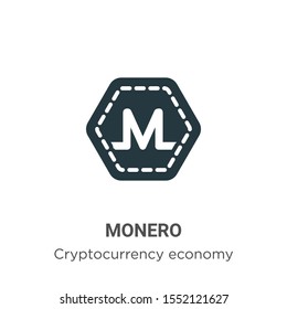Monero vector icon on white background. Flat vector monero icon symbol sign from modern blockchain collection for mobile concept and web apps design.