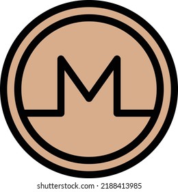 ilustración de monero Vector en un fondo transparente.Símbolos de calidad premium.Icono vectorial de trazo para el diseño de concepto y gráfico.