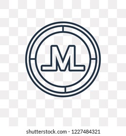 Monero vector outline icon isolated on transparent background, high quality linear Monero transparency concept can be used web and mobile