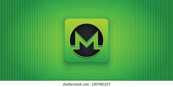 Monero XMR crypto coin logo vector illustration banner and background template