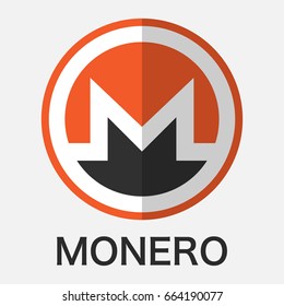 Monero XMR cryptocurrency blockchain technology. Vector illustration logo concept.