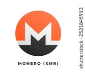 Monero (XMR) cryptocurrency logo vector illustration.