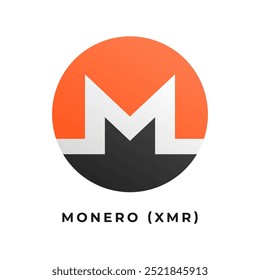 Monero (XMR) criptomoeda logotipo vetor ilustração.