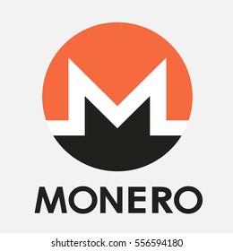 Monero XMR open-source crypto currency coin on blockchain technology. Monero vector icon, sign for print and web. 