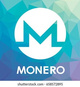 Monero XMR open-source crypto currency coin on blockchain technology. Monero vector icon, sign for print and web. 