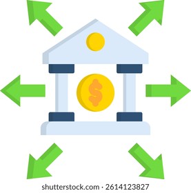 Monetarism Icon Flat Vector Illustration