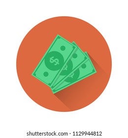 Monetary currency. Paper money vector icon.