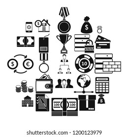 Monetary expenses icons set. Simple set of 25 monetary expenses vector icons for web isolated on white background