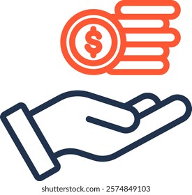 Monetary Icon Color Line Vector Illustration