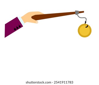 Monetary motivation. Vector simple color flat illustration.