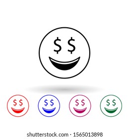 Monetary multi color icon. Simple thin line, outline vector of emoji icons for ui and ux, website or mobile application