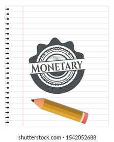 Monetary pencil draw. Vector Illustration. Detailed.