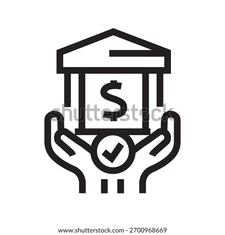 monetary policy black line icon for digital and print projects.  Minimal clean icons for apps and websites.
