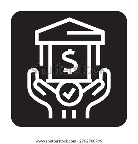 monetary policy black line icon for digital and print projects.  Minimal clean icons for apps and websites.