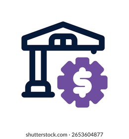 ícone duplo da política monetária. Ícone vetorial moderno e elegante para sites, aplicativos móveis, materiais de marketing e design corporativo. Totalmente dimensionável e pronto para uso.