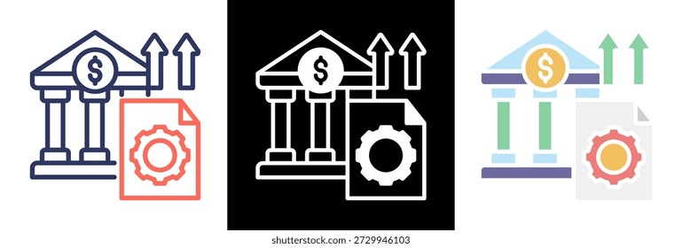 Monetary Policy Icon linecolorfull Vector Illustration