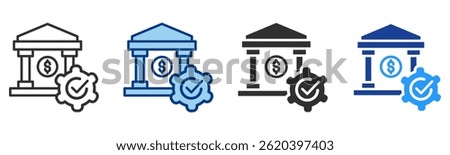 Monetary Policy Icon Multiple Style Vector Collection