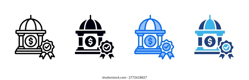 Monetary Policy icon set multiple style collection