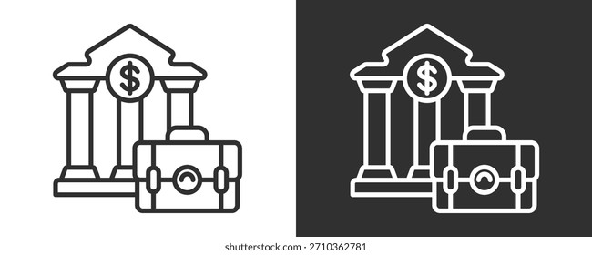 Conjunto De Íconos De Política Monetaria Colección De Vector Aislada En Blanco Y Negro