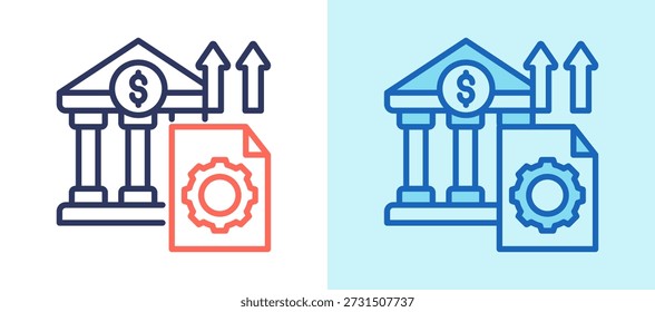 Monetary Policy Icon whiteblue Vector Illustration