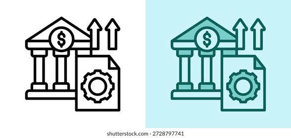 Monetary Policy Icon whitegreen Vector Illustration