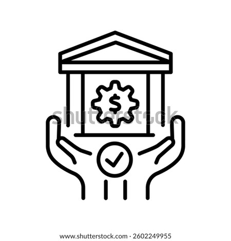 monetary policy line icon for digital and print projects.  Minimal clean icons for apps and websites. Modern simple icons for UI UX and branding