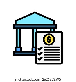 Monetary Policy lineal multi color icon, use for UI, UX, app and web development, digital or print. for industry, education, business, finance, economic development theme.