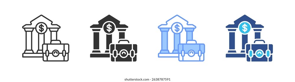 Monetary Policy Multi Style Icon Set Vector