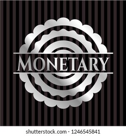 Monetary silvery shiny emblem